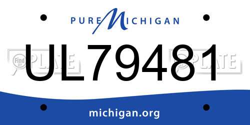 UL79481 Michigan License Plate
