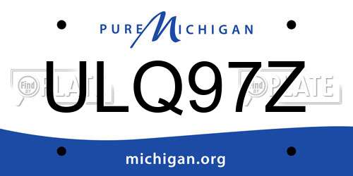 ULQ97Z Michigan License Plate