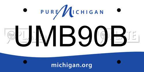 UMB90B Michigan License Plate