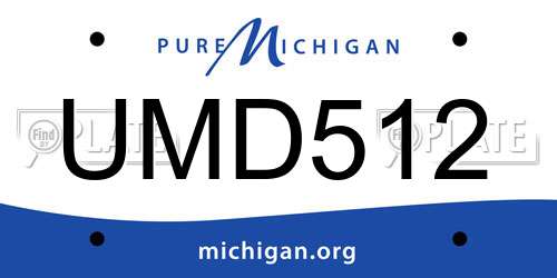 UMD512 Michigan License Plate