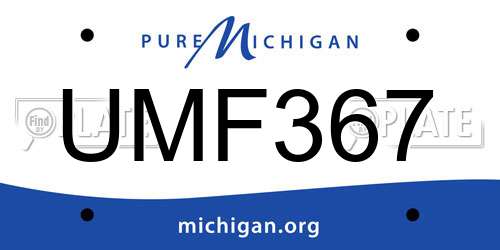 UMF367 Michigan License Plate