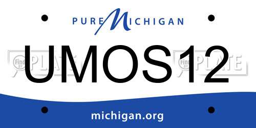 UMOS12 Michigan License Plate