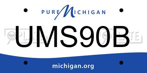 UMS90B Michigan License Plate