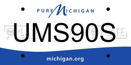 UMS90S Michigan License Plate