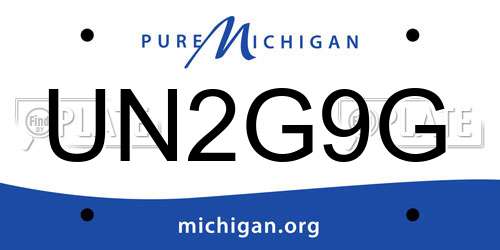 UN2G9G Michigan License Plate