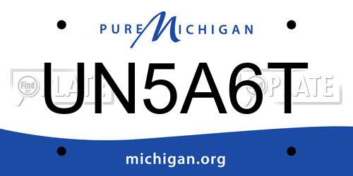 UN5A6T Michigan License Plate