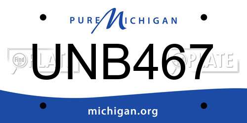 UNB467 Michigan License Plate