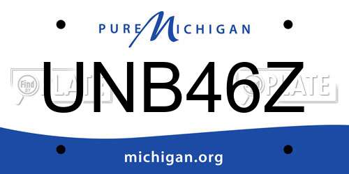 UNB46Z Michigan License Plate