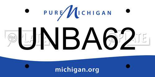 UNBA62 Michigan License Plate