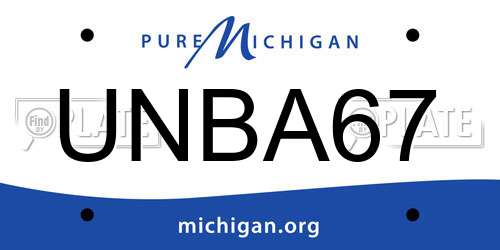 UNBA67 Michigan License Plate