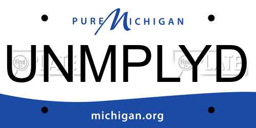 UNMPLYD Michigan License Plate