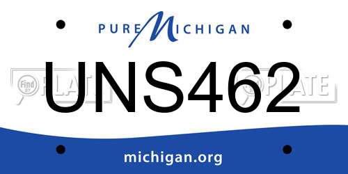 UNS462 Michigan License Plate