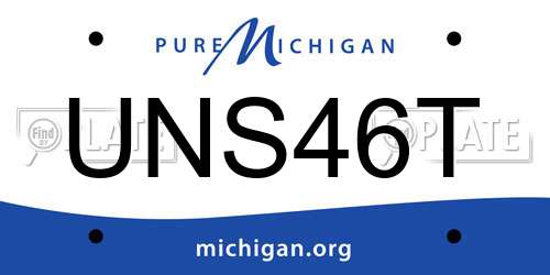 UNS46T Michigan License Plate