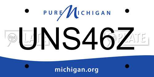 UNS46Z Michigan License Plate