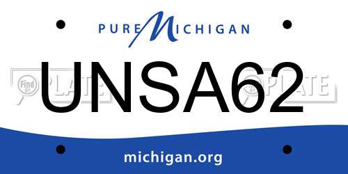 UNSA62 Michigan License Plate