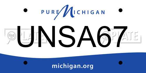 UNSA67 Michigan License Plate