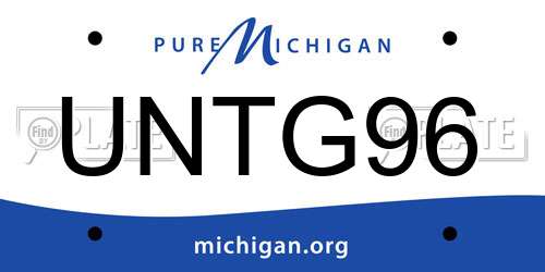UNTG96 Michigan License Plate