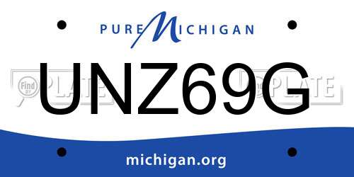 UNZ69G Michigan License Plate