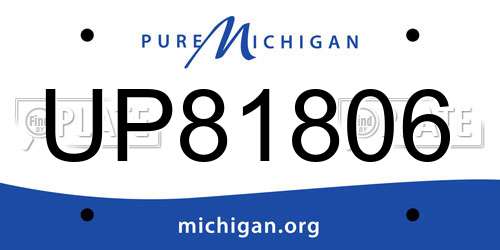 UP81806 Michigan License Plate