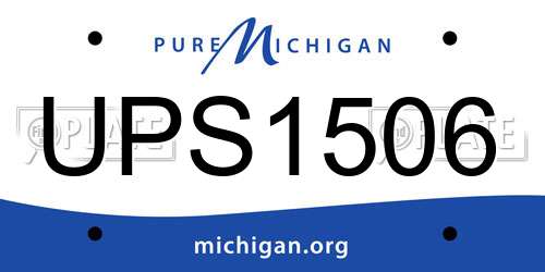 UPS1506 Michigan License Plate