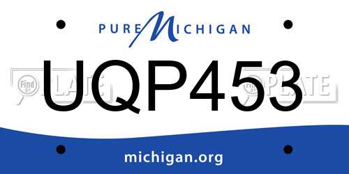 UQP453 Michigan License Plate