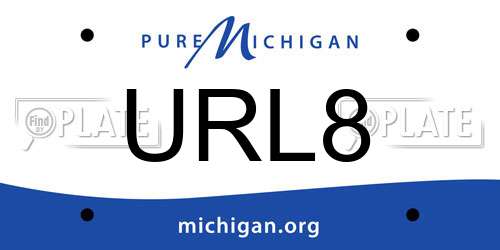 URL8 Michigan License Plate