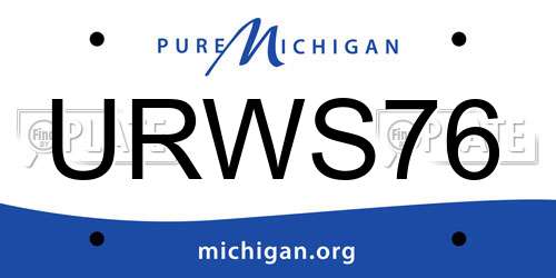 URWS76 Michigan License Plate