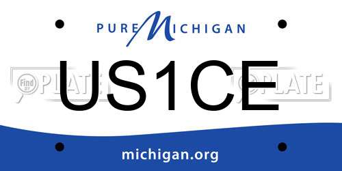 US1CE Michigan License Plate