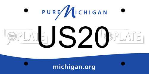 US20 Michigan License Plate