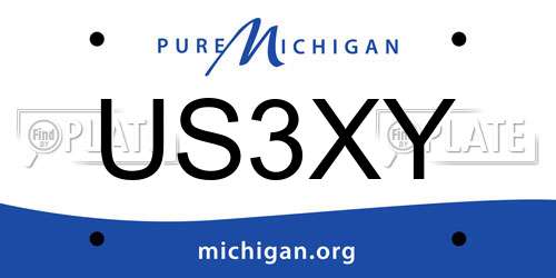 US3XY Michigan License Plate