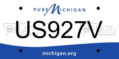 US927V Michigan License Plate