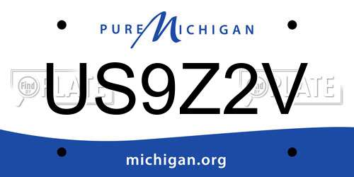 US9Z2V Michigan License Plate