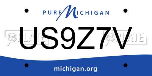 US9Z7V Michigan License Plate