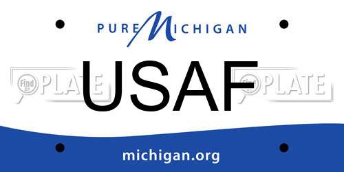 USAF Michigan License Plate