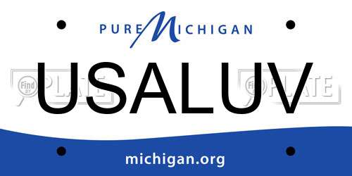 USALUV Michigan License Plate
