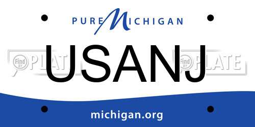 USANJ Michigan License Plate
