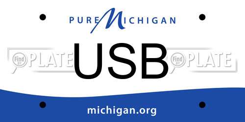USB Michigan License Plate