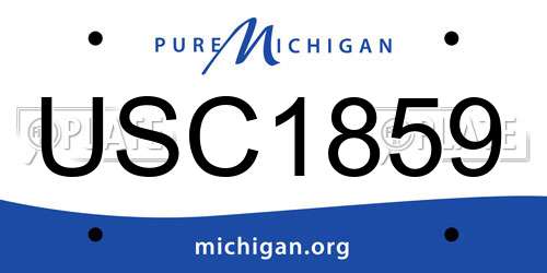 USC1859 Michigan License Plate