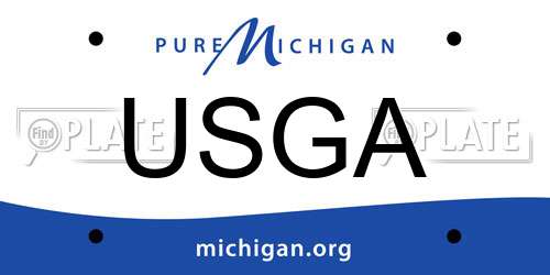 USGA Michigan License Plate