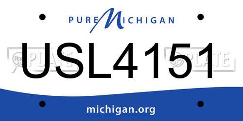 USL4151 Michigan License Plate