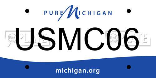 USMC06 Michigan License Plate