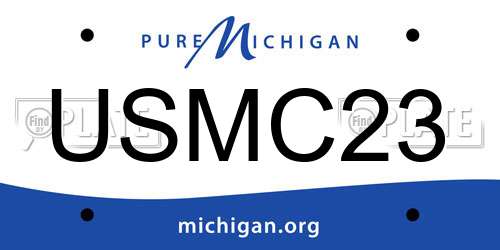 USMC23 Michigan License Plate