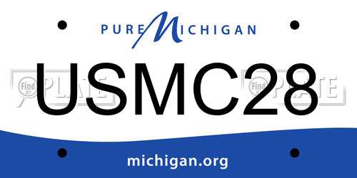 USMC28 Michigan License Plate