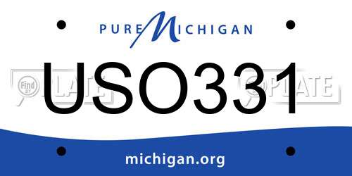 USO331 Michigan License Plate