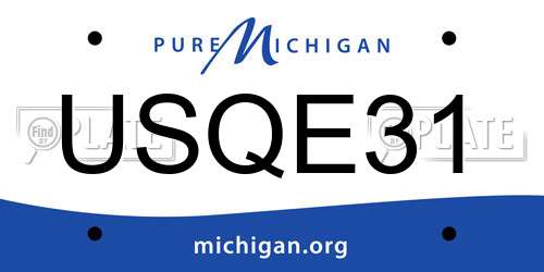 USQE31 Michigan License Plate