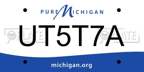 UT5T7A Michigan License Plate
