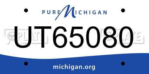 UT65080 Michigan License Plate