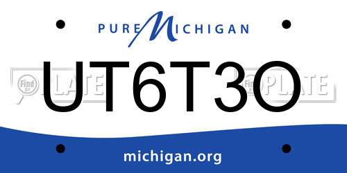 UT6T3O Michigan License Plate