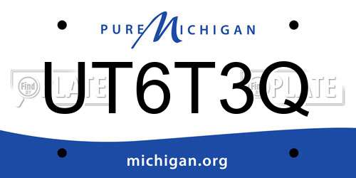 UT6T3Q Michigan License Plate