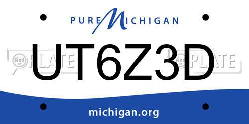 UT6Z3D Michigan License Plate